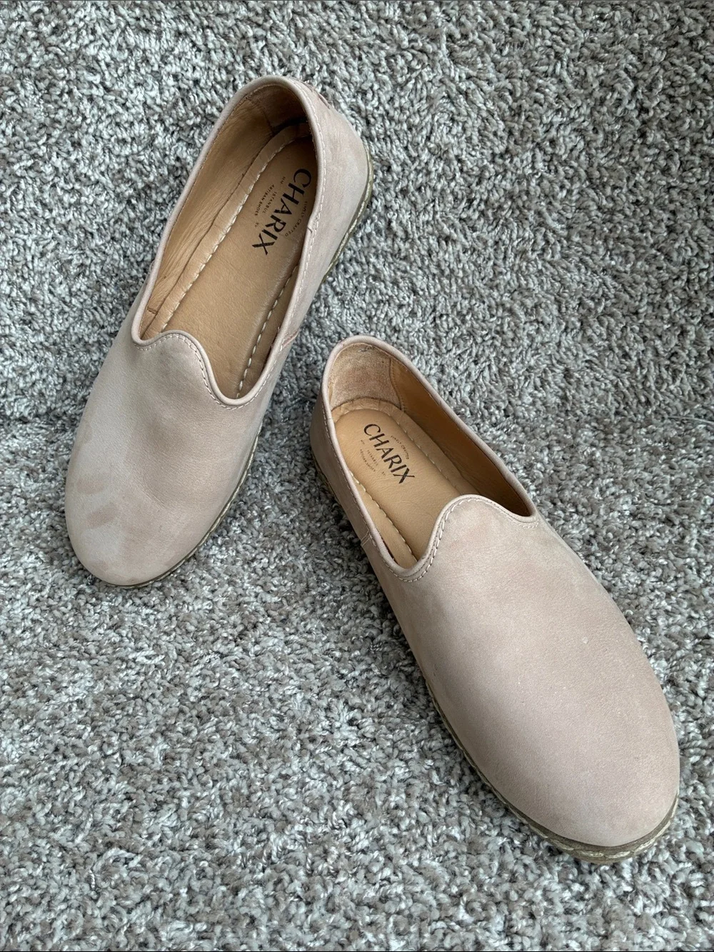 CHARIX Women’s Safari Beige Nubuck Slip-On Loafer size 40 EU